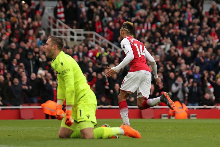 Aubameyang fór illa með Stoke í dag