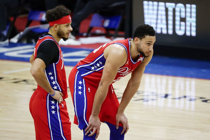 Seth Curry og Ben Simmons eru mættir til Brooklyn.