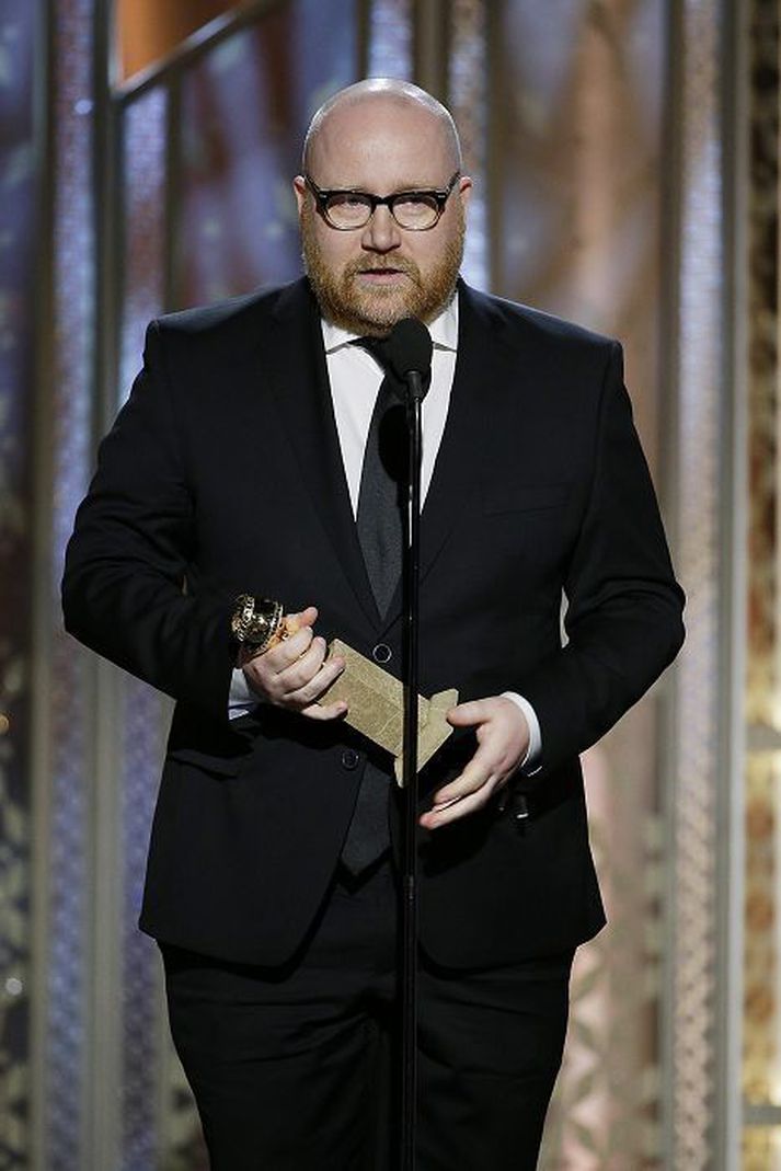 Jóhann Jóhannsson flytur þakkarræðu á Golden Globe.