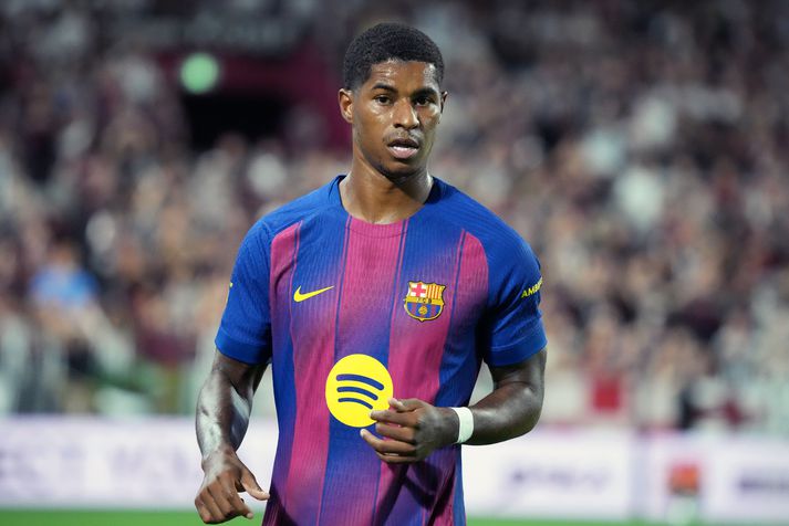 Marcus Rashford komst á blað fyrir Börsunga. 