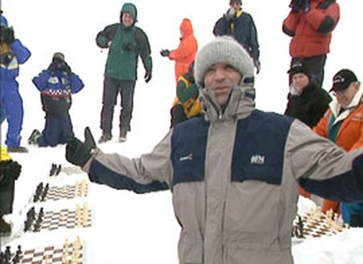 Kasparov á Langjökli árið 2000