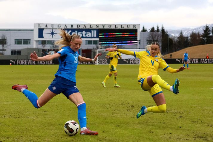 Thelma Karen Pálmadóttir fékk ekki byrjunarliðssæti í afmælisgjöf frá landsliðsþjálfaranum. 