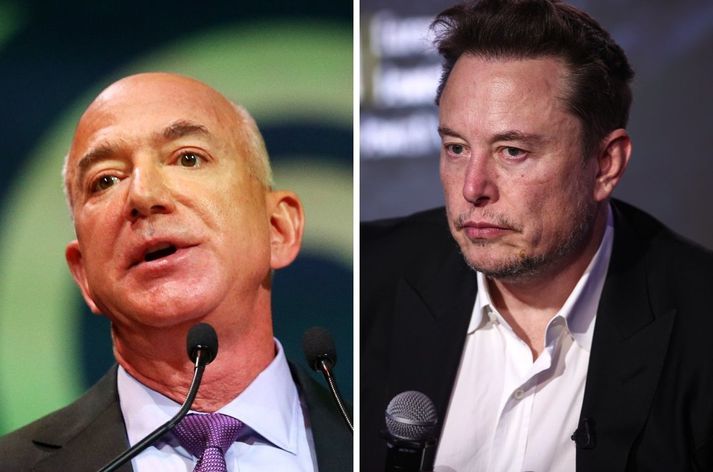 Jeff Bezos og Elon Musk hafa skipst á því að vera auðugasti maður heims á undanförnum árum.