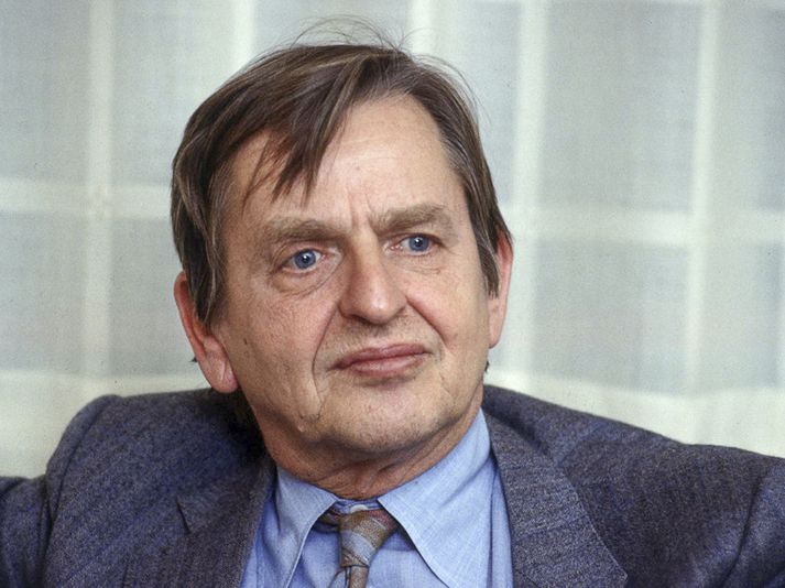 Olof Palme var 59 ára gamall þegar hann var skotinn til bana árið 1986. Hann gegndi þá embætti forsætisráðherra í annað sinn.
