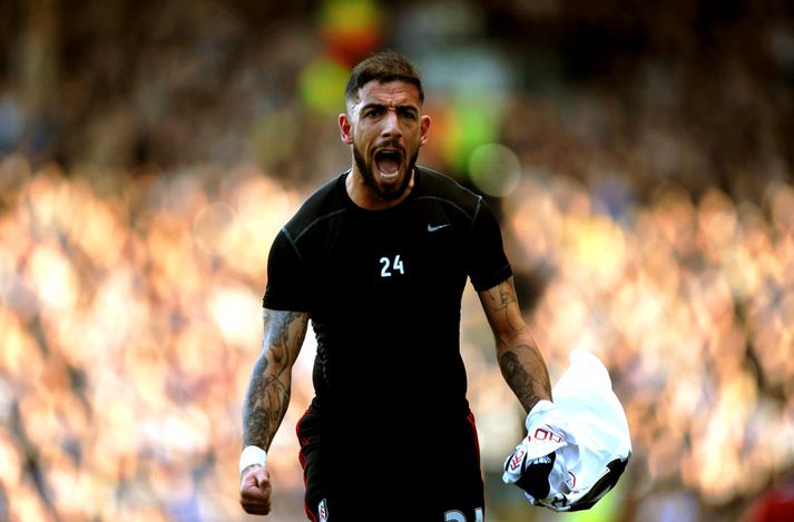 Dejagah fagnar sigurmarki sínu fyrir Fulham í dag.