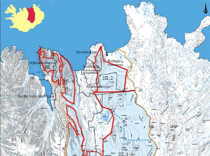 Yfirlitskort í þjóðlendumálum Norðausturlands