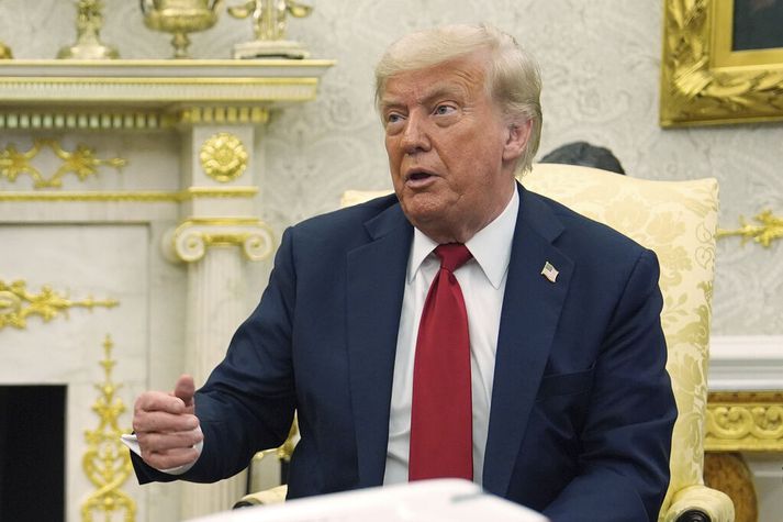 Donald Trump Bandaríkjaforseti á fundi í Hvíta húsinu.