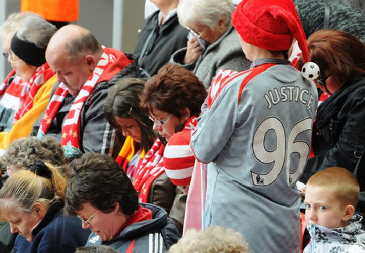 Frá minningarathöfninni um Hillsborough.