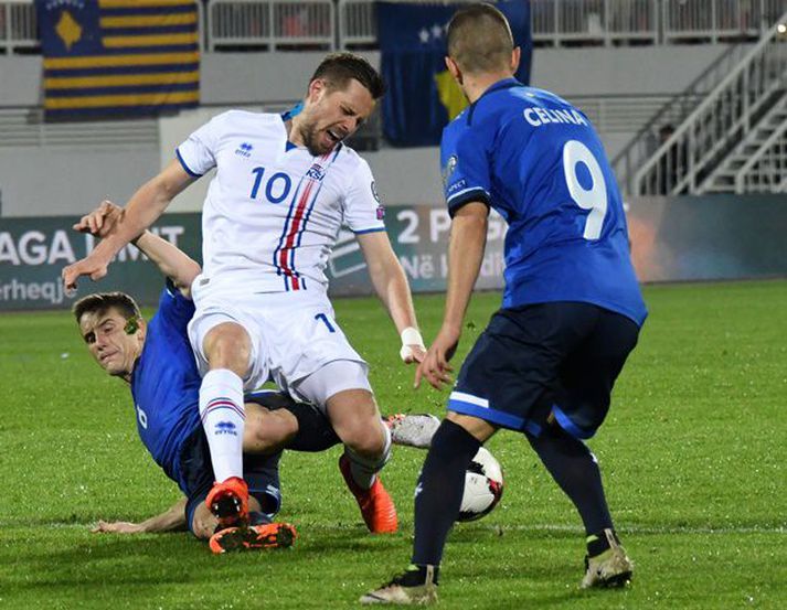 Gylfi skoraði sitt fimmtánda landsliðsmark í kvöld.