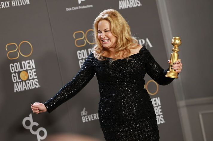 Jennifer Coolidge var í skýjunum yfir Golden Globe verðlaununum sínum.