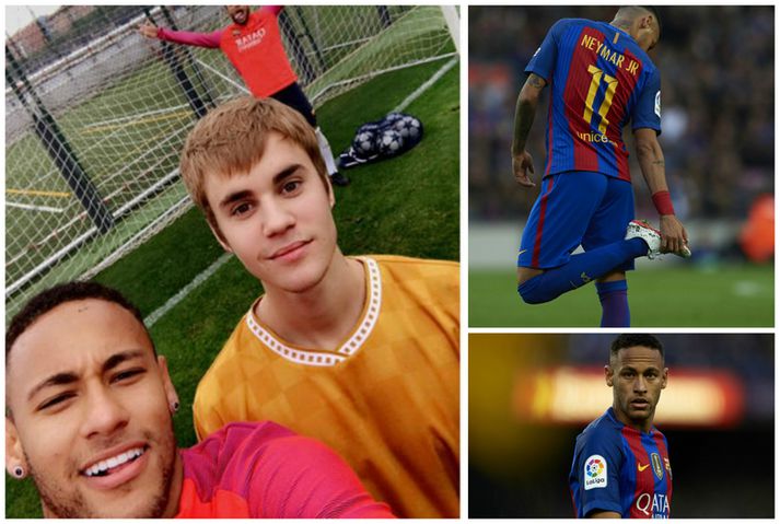 Neymar og Justin Bieber.