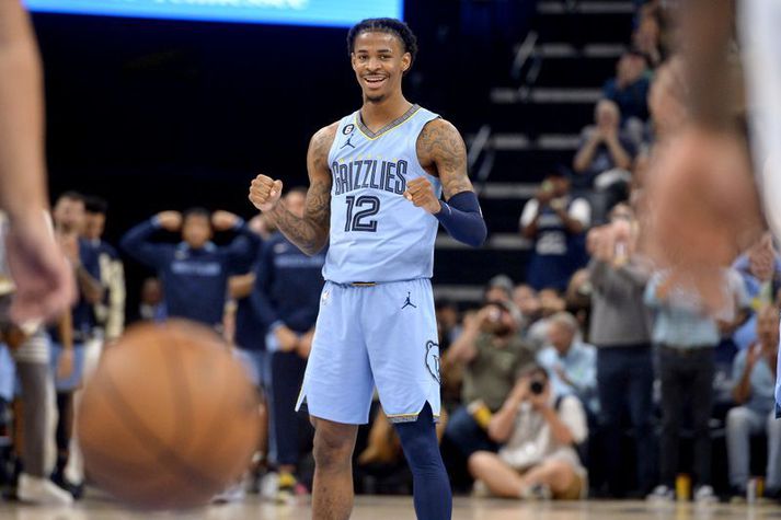 Ja Morant var flottur með liði Memphis Grizzlies í nótt.