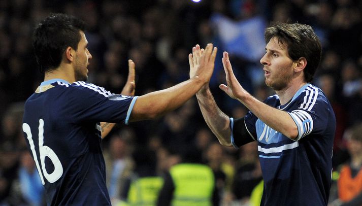 Sergio Agüero og Lionel Messi.