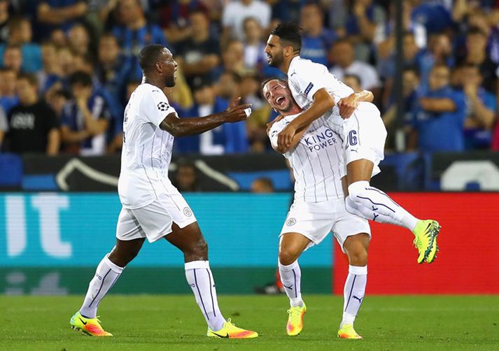 Leicester-menn voru í miklu stuði í Brussel.