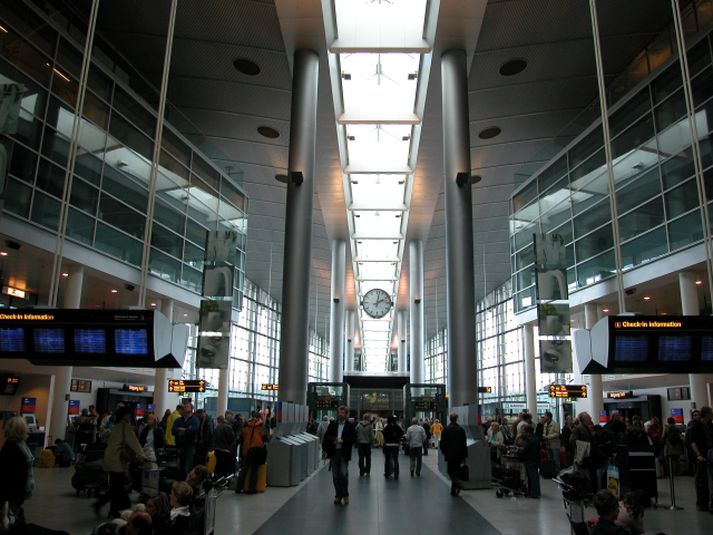 Frá Kastrup-flugvelli. Öngþveiti ríkir nú í flughöfninni vegna skyndiverkfalls öryggisvarða.