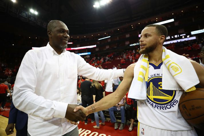 Hakeem Olajuwon ásamt Steph Curry.