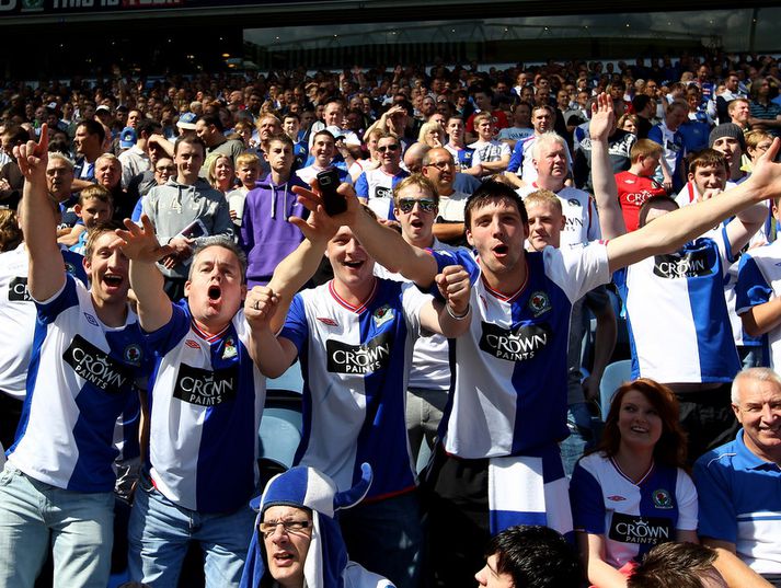 Stuðningsmenn Blackburn Rovers.