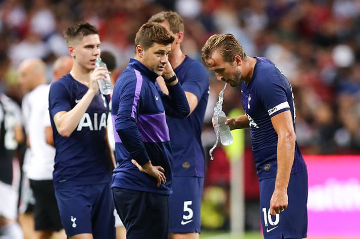 Kane og félagar buðu Pochettino í kvöldmat.