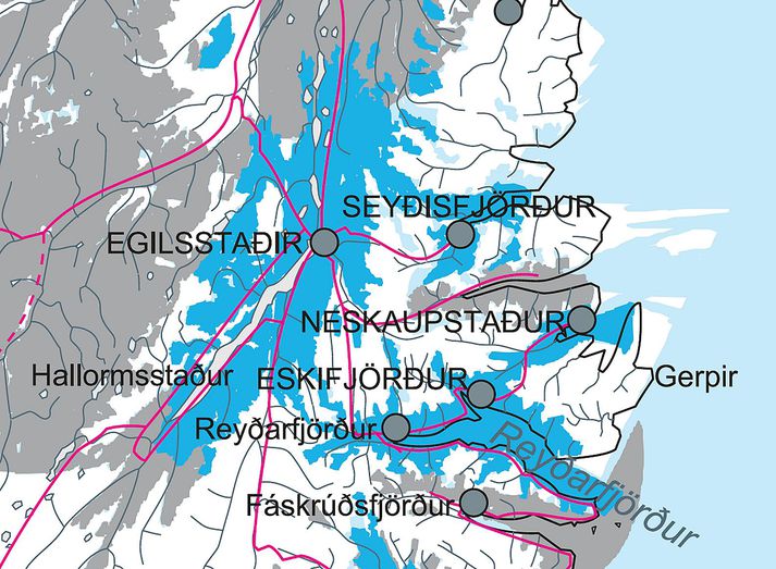 Miklir vatnavextir hafa verið á svæðinu milli Fáskrúðsfjarðar og Vopnafjarðar vegna mjög mikillar rigninga.