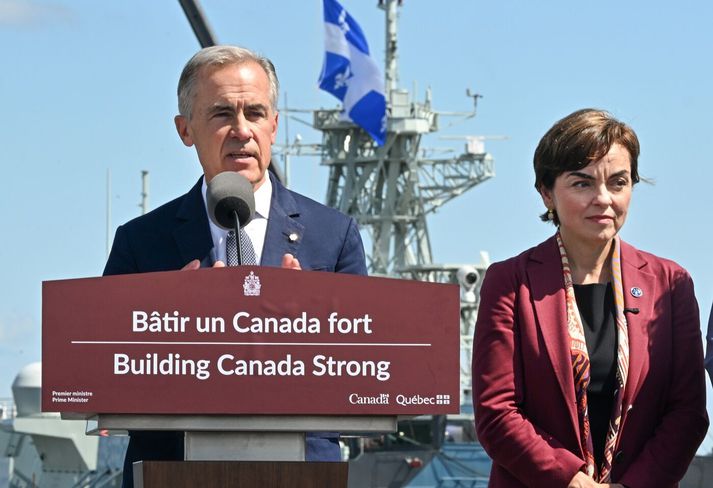Mark Carney forsætisráðherra Kanada og Christine Frechette forsætisráðherra Quebec.