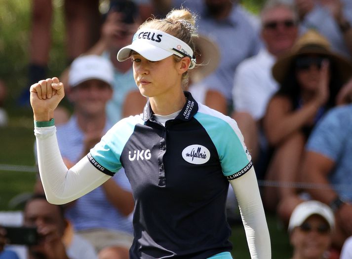 Nelly Korda lék lokahringinn á fjórum höggum undir pari.