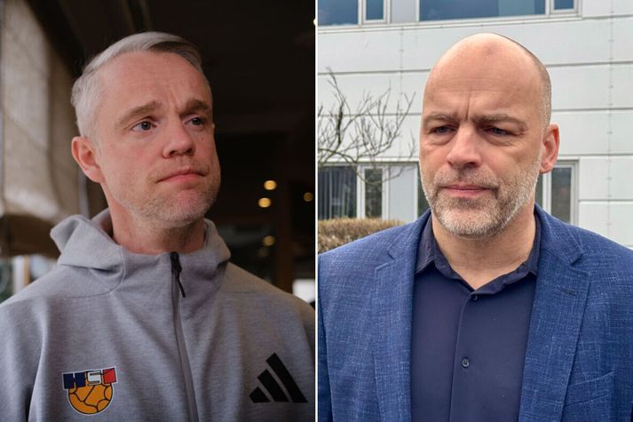 Snorri Steinn Guðjónsson, landsliðsþjálfari íslenska karlalandsliðsins í handbolta og Jón Halldórsson, formaður HSÍ