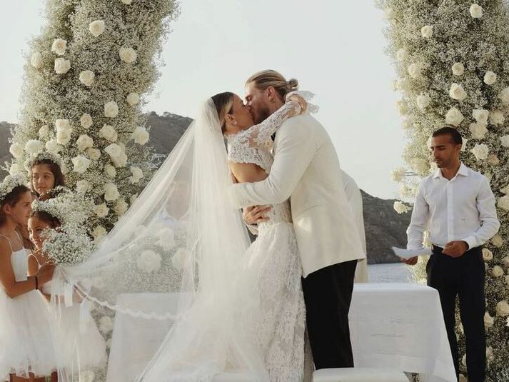 Diletta Leotta og Loris Karius gengu í hjónaband um helgina.