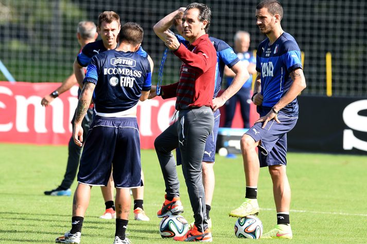 Prandelli á æfingu ítalska landsliðsins.