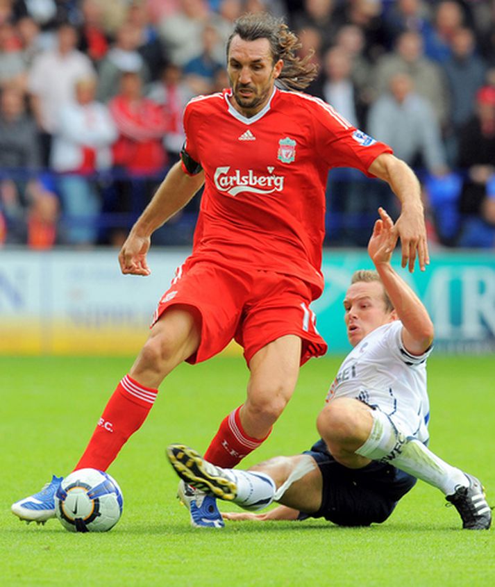 Sotirios Kyrgiakos í leik með Liverpool.