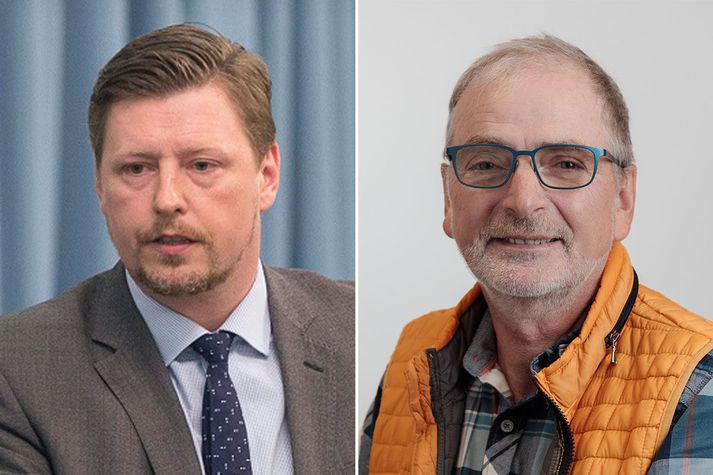 Höskuldur Þór Þórhallsson og Magnús Traustason. Til að freista þess að fá niðurstöðu Úrskurðarnefndar lögmanna hnekkt þurfti Höskuldur að fara í mál við Magnús.