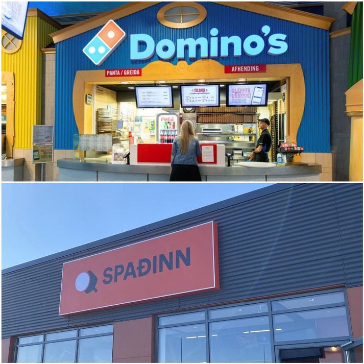 Domino's í Kringlunni og Spaðinn í Kópavogi.