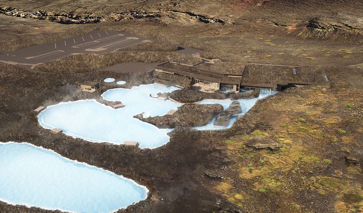 Fyrirhugað útlit Jarðbaðanna eftir stækkun.