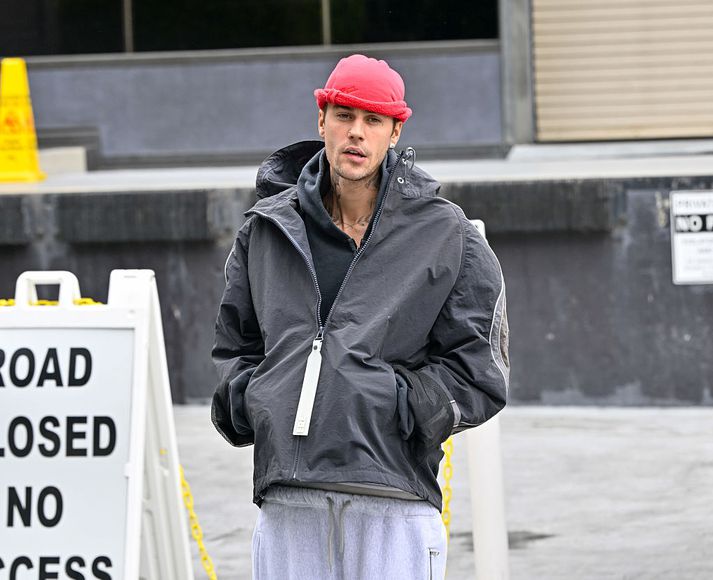 Bieber á ferðinni í Los Angeles.