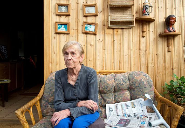Hér er Svanhvít á heimili sínu í Garðabæ.