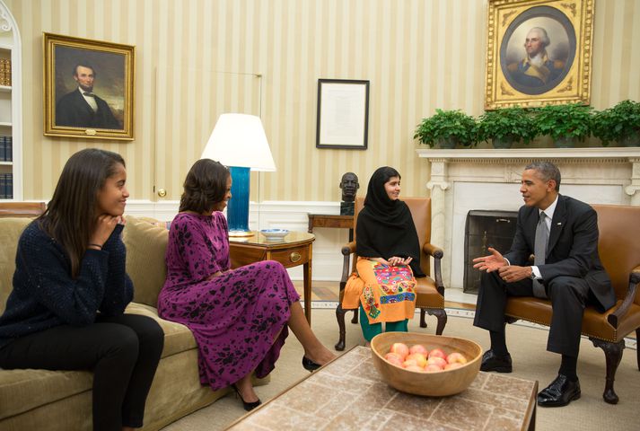 Malala fundaði með Obama í Hvíta húsinu í gær.