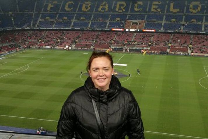 Borghildur Sigurðardóttir á heimavelli Barcelona.