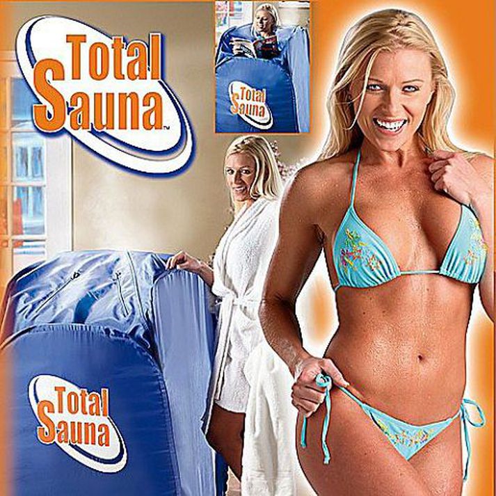 Ferðagufubaðið Total Sauna er til sölu á vefsíðunni jml.com og geta áhugasamir fest kaup á þessu tæki fyrir rúmlega tuttugu þúsund krónur. Hannes, pabbi Ólafs Ragnars, selur þetta í góðri trú í Dagvaktinni.