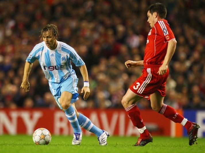 Boudewijn Zenden, til vinstri, í leik með Marseille gegn Liverpool árið 2007.
