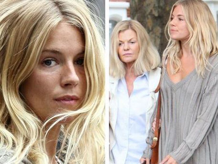 Sienna Miller og Jo móðir hennar.