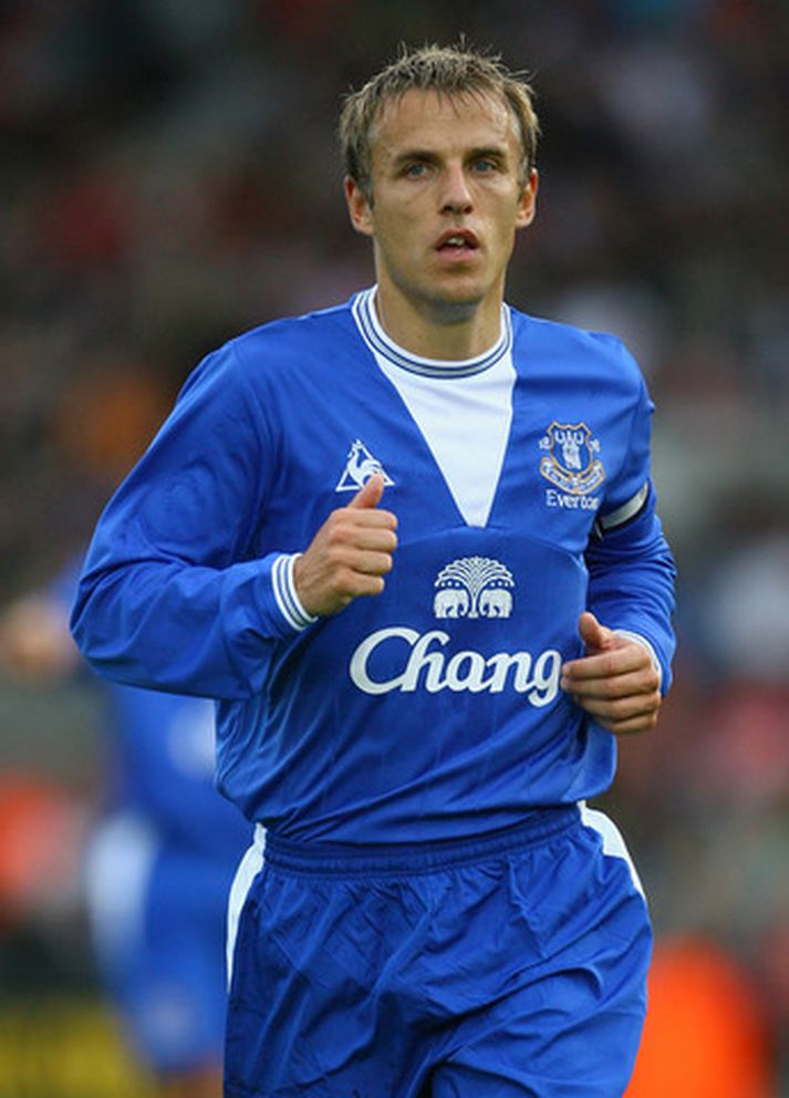 Phil Neville í leik með Everton.