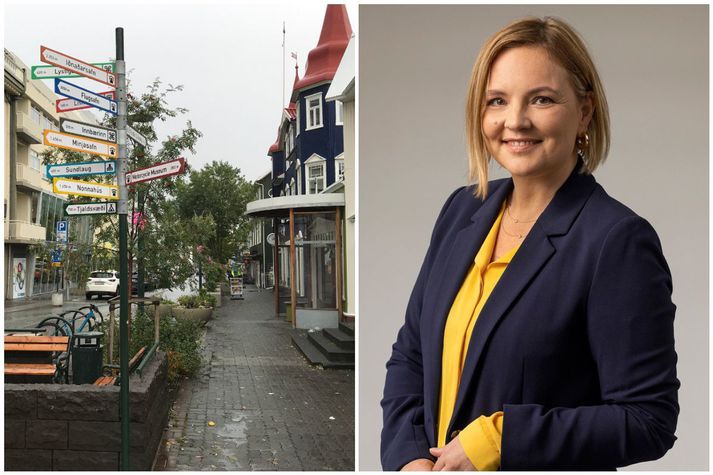Hilda Jana hefur barist fyrir því að göngugötunni verði lokað fyrir bílaumferð.