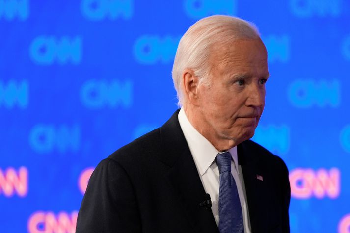 Joe Biden Bandaríkjaforseti að loknum kappræðum hans og Donalds Trump í nótt.
