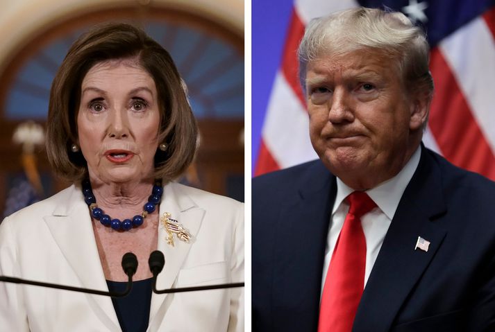 Nancy Pelosi og Donald Trump.