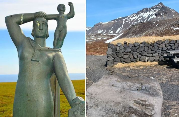 Styttunni var komið fyrir á Laugarbakka á sunnanverðu Snæfellsnesi árið 2000 til að heiðra minningu Guðríðar Þorbjarnardóttur. Um er að ræða afsteypu af styttu Ásmundar Sveinssonar.