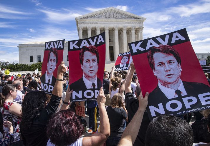 Umfangsmikil mótmæli hafa átt sér stað í Washington vegna tilnefningar Kavanaugh.