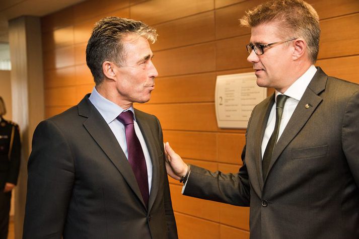 Anders Fogh Rasmussen og Gunnar Bragi Sveinsson.