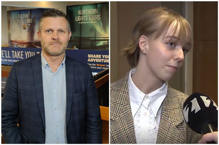 Björn Ragnarsson framkvæmdastjóri Kynnisferða og Sólrún Dögg Jósefsdóttir formaður skólafélags Menntaskólans í Reykjavík.