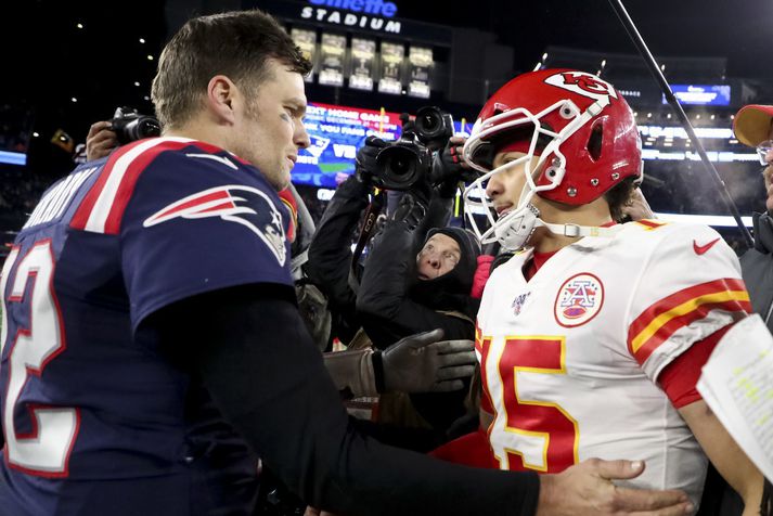 Þessir tveir mætast í dag. Tom Brady (t.v.) er þó kominn í lið Tampa Bay. 