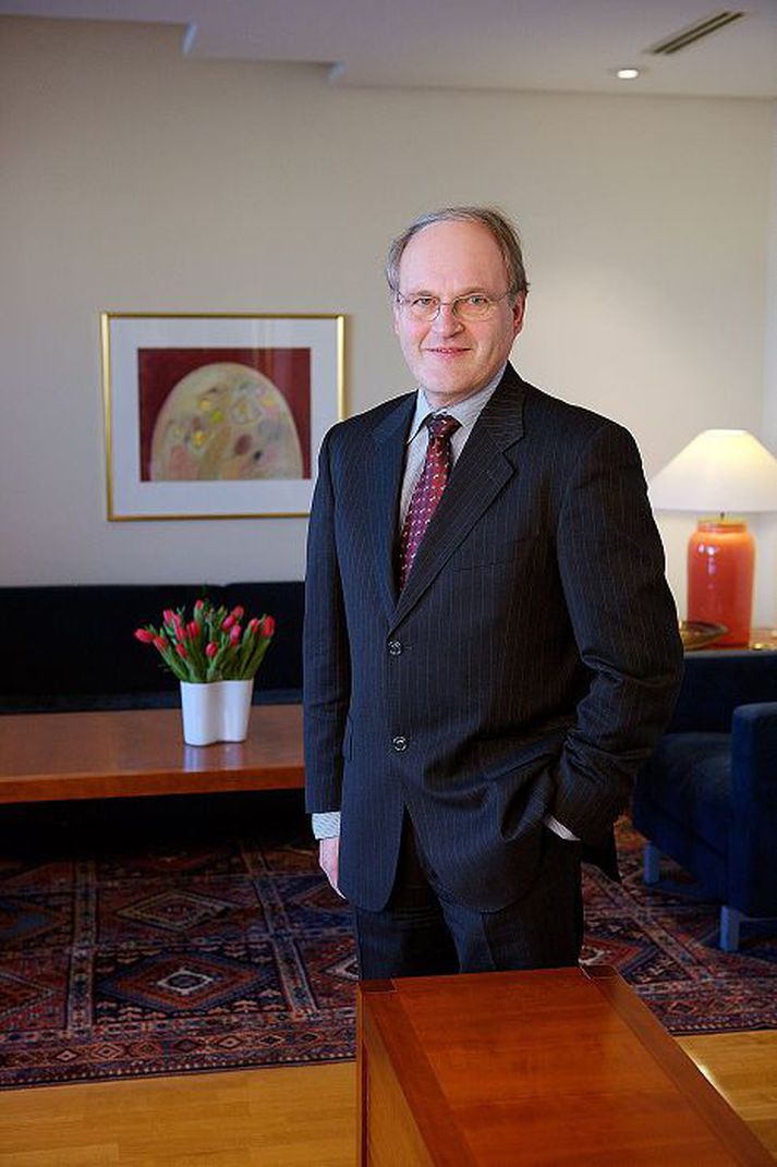 Johnny Åkerholm Forstjóri Norræna fjárfestingarbankans segir risasláturhús í Noregi umhverfisvænt.