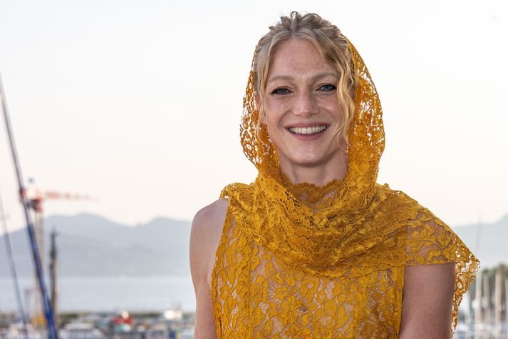 Saga Garðars var stórglæsileg í íslenskri hönnun á Cannes hátíðinni.